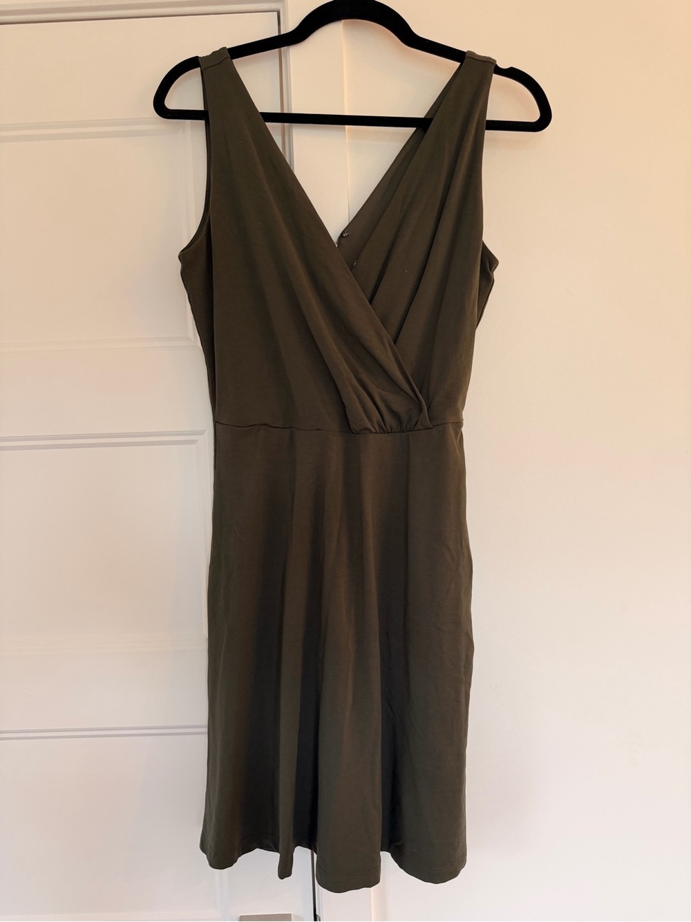 LOFT Sleeveless Olive Green Wrap Front Women’s Dress